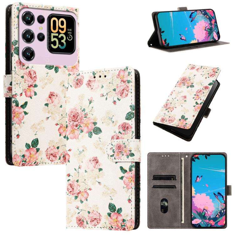 For Oukitel C62 / C62 Pro CH002 Colored Drawing Buckle Clasp Vegan Leather Phone Case(Roses)