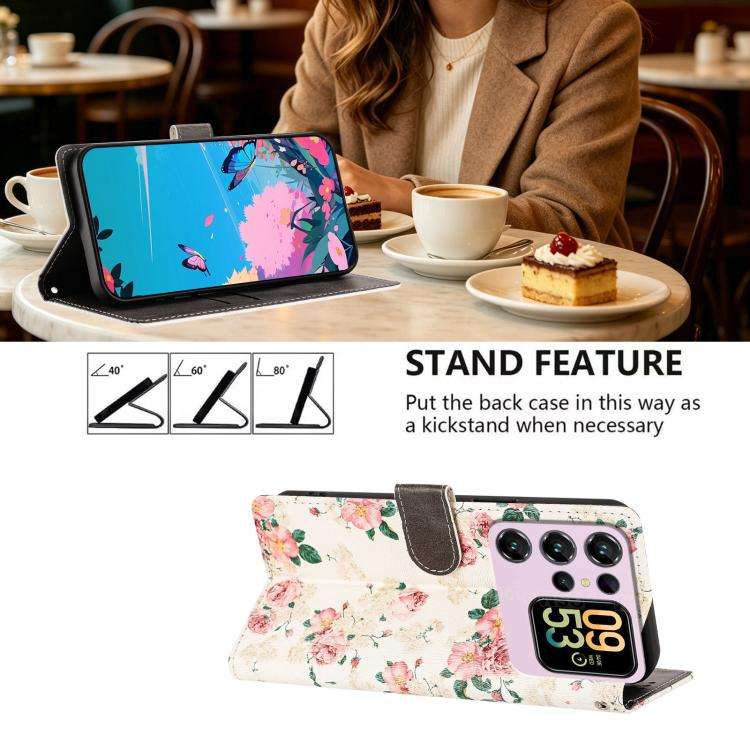 For Oukitel C62 / C62 Pro CH002 Colored Drawing Buckle Clasp Vegan Leather Phone Case(Roses)