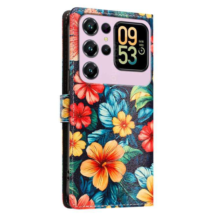 For Oukitel C62 / C62 Pro CH002 Colored Drawing Buckle Clasp Vegan Leather Phone Case(Hibiscus)