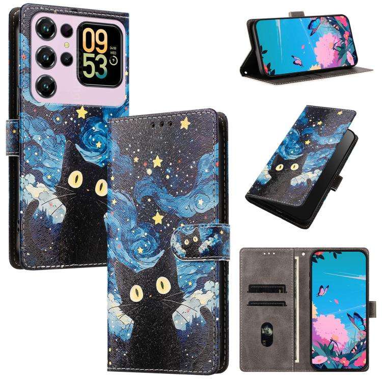 For Oukitel C62 / C62 Pro CH002 Colored Drawing Buckle Clasp Vegan Leather Phone Case(Star Cat)