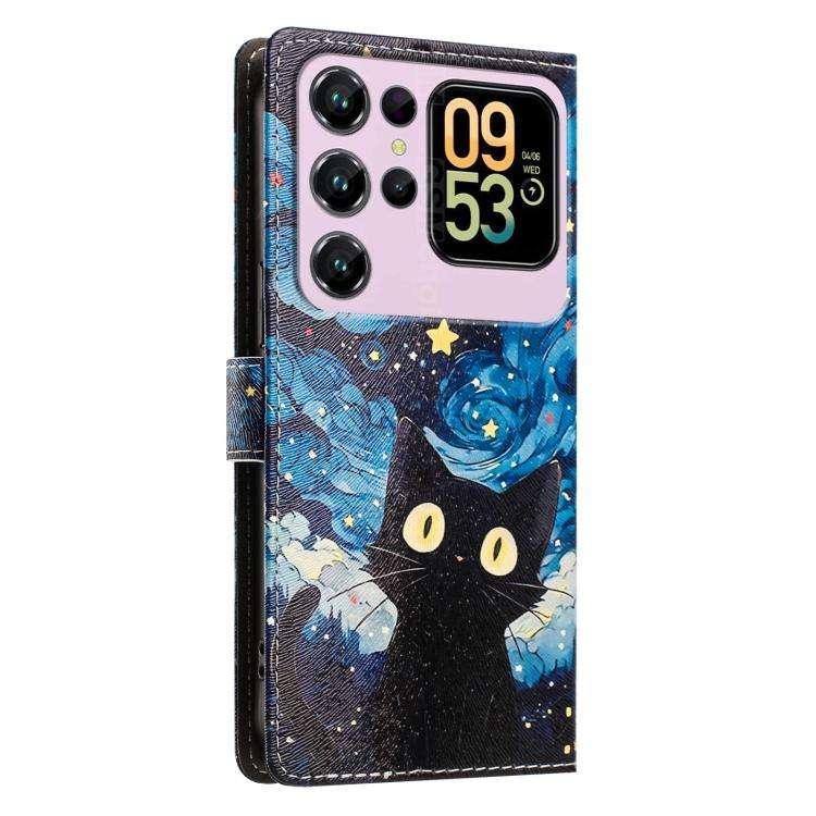 For Oukitel C62 / C62 Pro CH002 Colored Drawing Buckle Clasp Vegan Leather Phone Case(Star Cat)