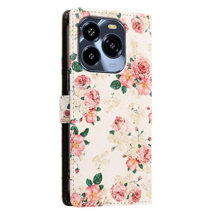 For Oukitel C65 / C65 Pro CH002 Colored Drawing Buckle Clasp Vegan Leather Phone Case(Roses)