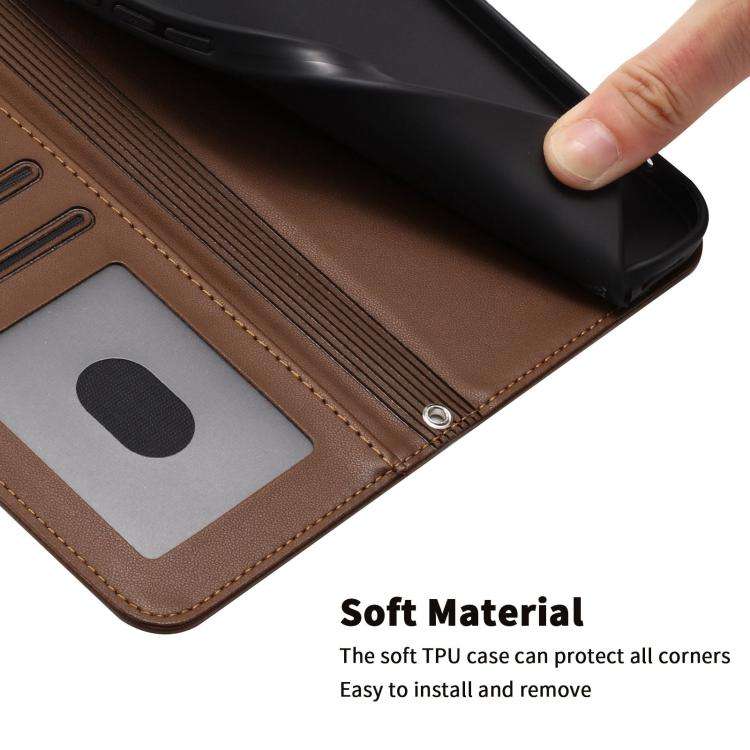 For Blackview A52 / A52 Pro Happy Heart Pattern Magnetic Closure Vegan Leather Phone Case with Wr...
