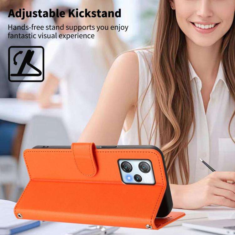 For Blackview A53 Happy Heart Pattern Magnetic Closure Vegan Leather Phone Case with Wrist Strap(...