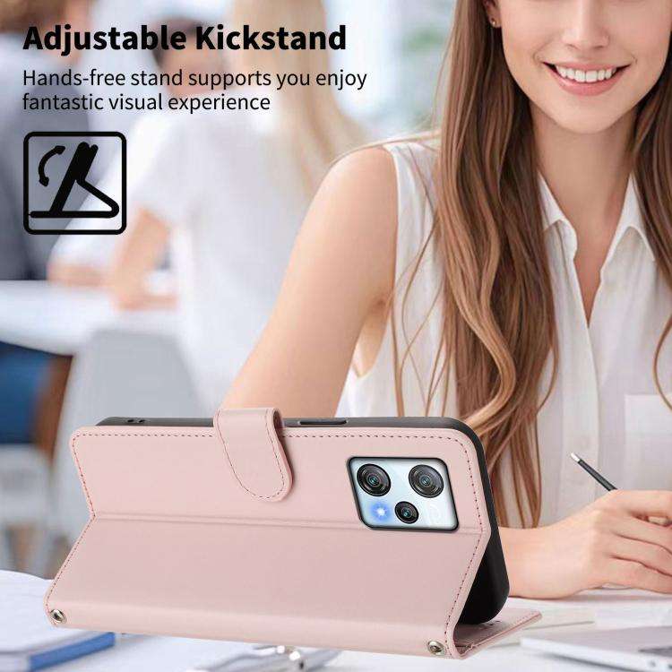 For Blackview A53 Happy Heart Pattern Magnetic Closure Vegan Leather Phone Case with Wrist Strap(...
