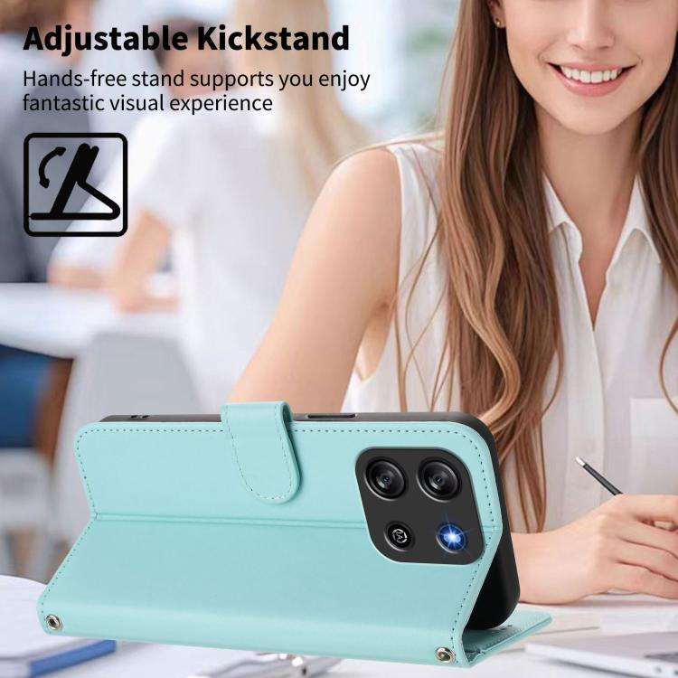 For Blackview Oscal Flat 1C Happy Heart Pattern Magnetic Closure Vegan Leather Phone Case with Wr...