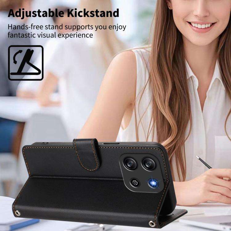 For Blackview Oscal Flat 1C Happy Heart Pattern Magnetic Closure Vegan Leather Phone Case with Wr...