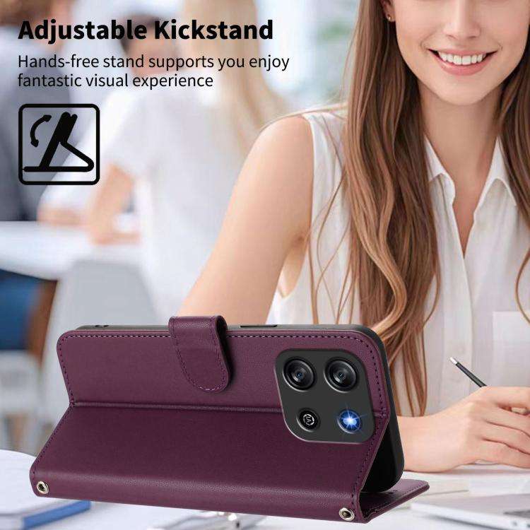 For Blackview Oscal Flat 1C Happy Heart Pattern Magnetic Closure Vegan Leather Phone Case with Wr...