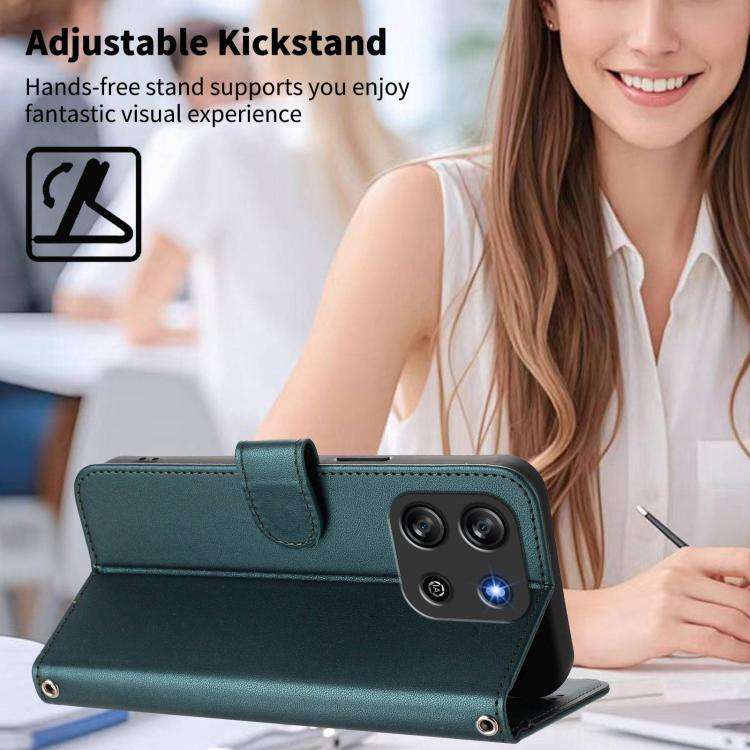 For Blackview Oscal Flat 1C Happy Heart Pattern Magnetic Closure Vegan Leather Phone Case with Wr...