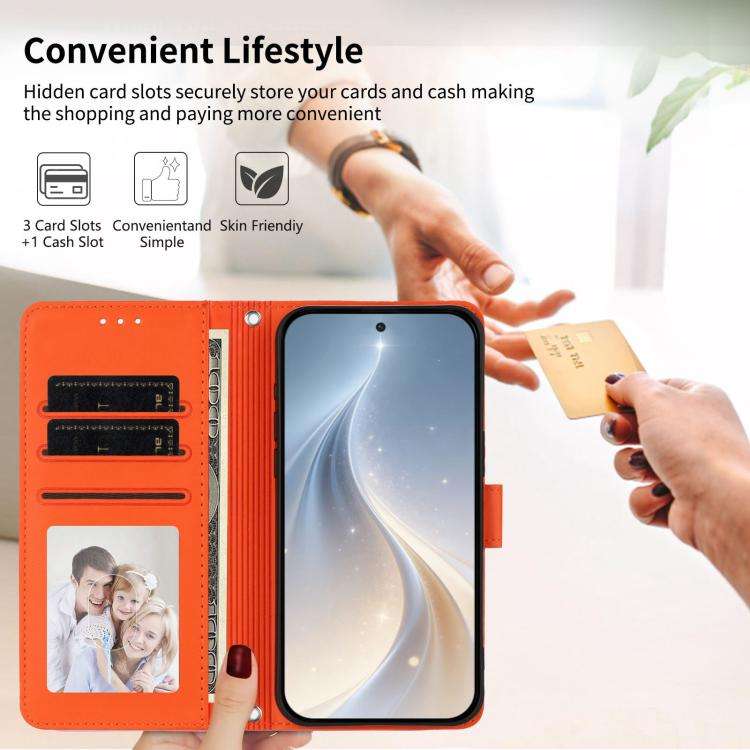 For Blackview Oscal Flat 2 / 2C Happy Heart Pattern Magnetic Closure Vegan Leather Phone Case wit...