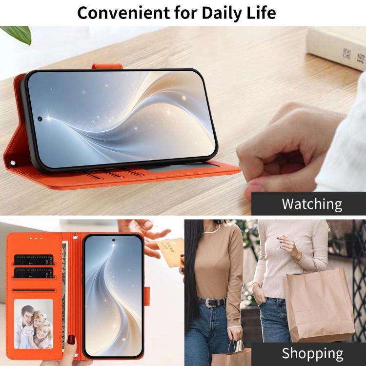 For Blackview Oscal Flat 2 / 2C Happy Heart Pattern Magnetic Closure Vegan Leather Phone Case wit...