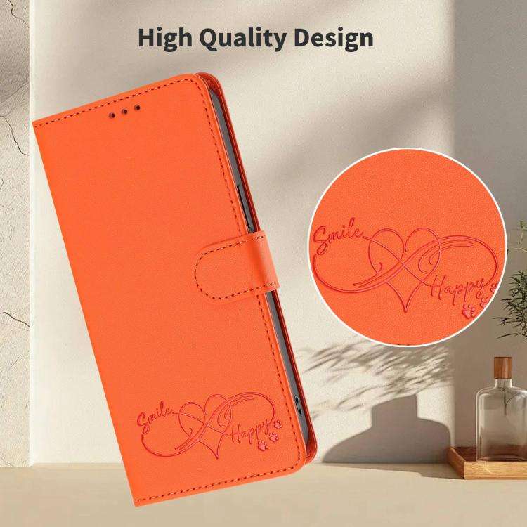 For Blackview Oscal Flat 2 / 2C Happy Heart Pattern Magnetic Closure Vegan Leather Phone Case wit...
