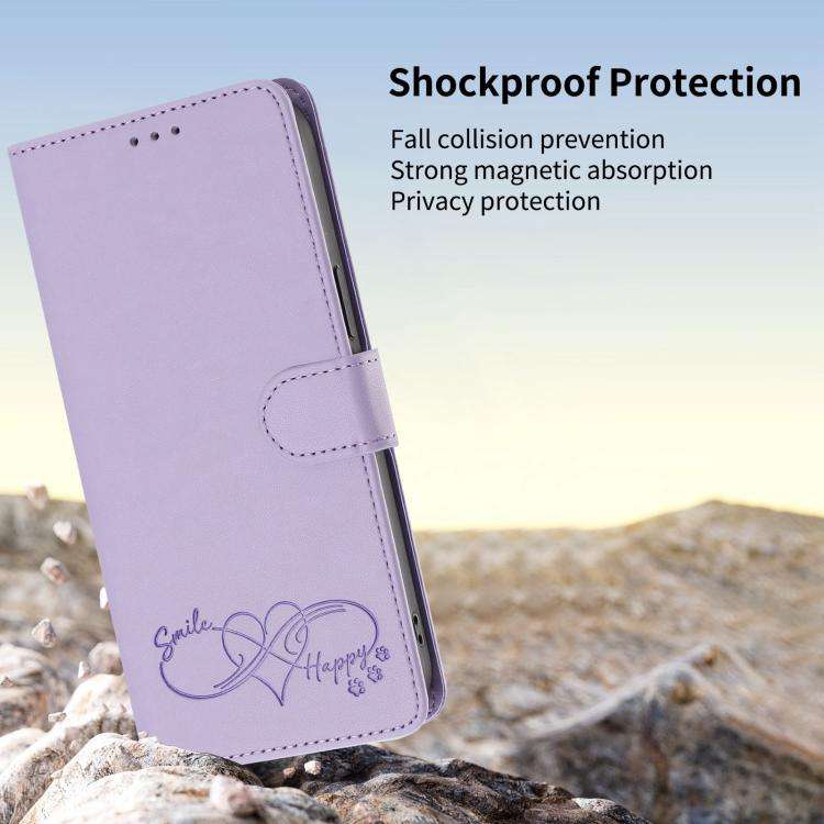 For Blackview Oscal Flat 2 / 2C Happy Heart Pattern Magnetic Closure Vegan Leather Phone Case wit...