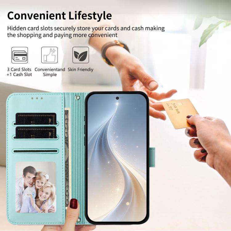 For Blackview Oscal Flat 2 / 2C Happy Heart Pattern Magnetic Closure Vegan Leather Phone Case wit...