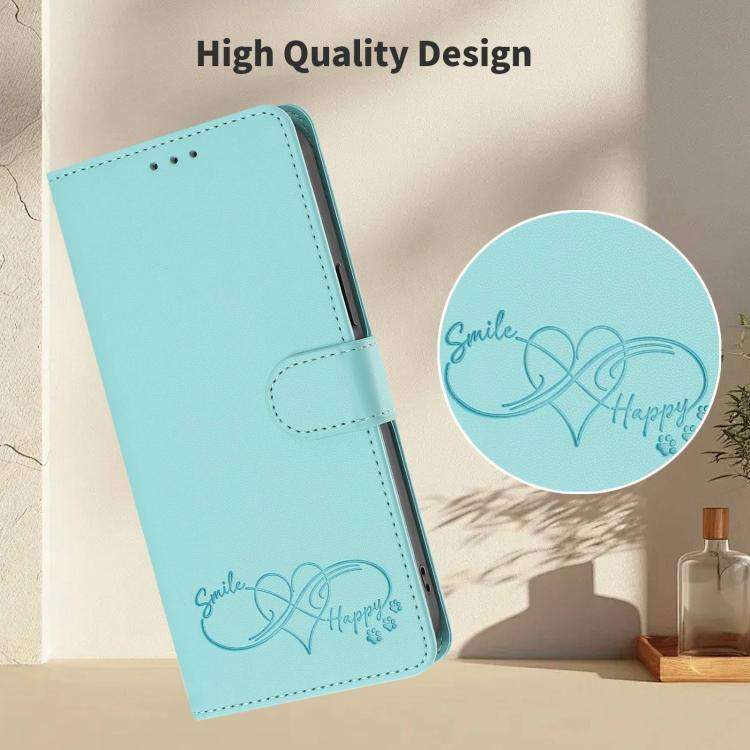 For Blackview Oscal Flat 2 / 2C Happy Heart Pattern Magnetic Closure Vegan Leather Phone Case wit...