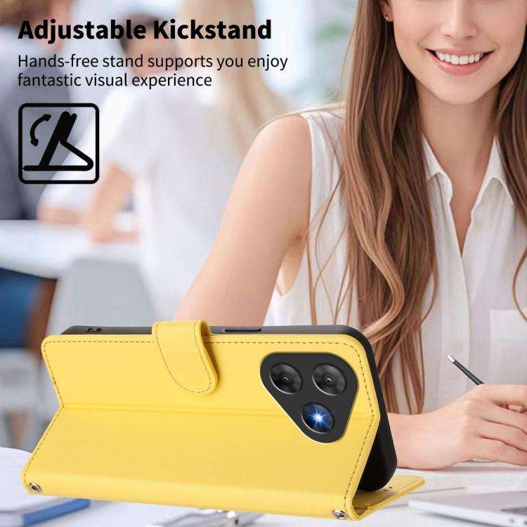 For Blackview Oscal Flat 2 / 2C Happy Heart Pattern Magnetic Closure Vegan Leather Phone Case wit...