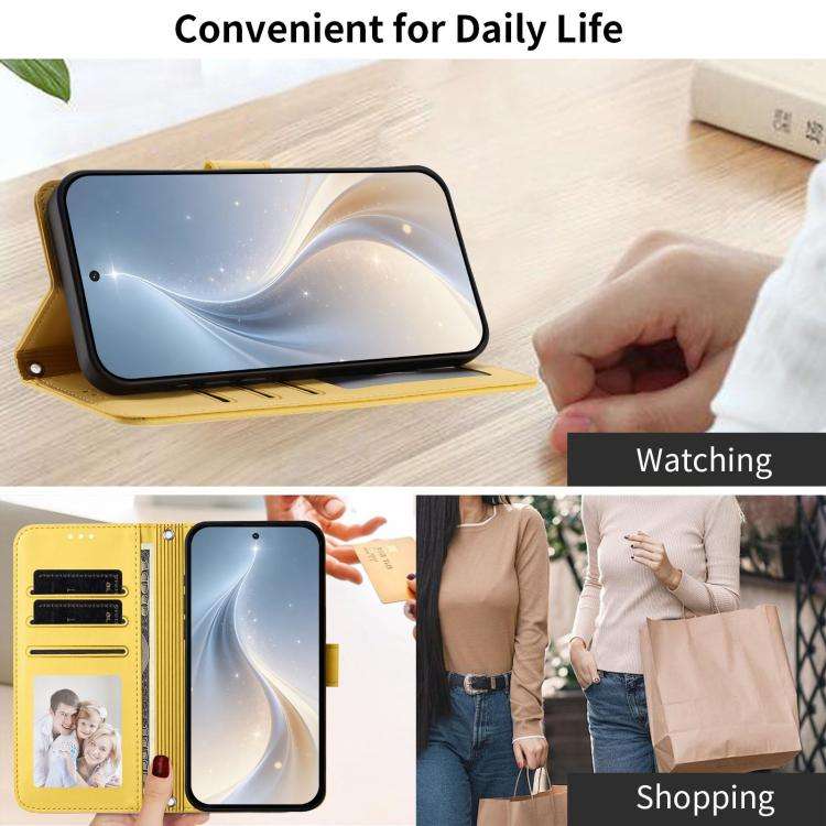 For Blackview Oscal Flat 2 / 2C Happy Heart Pattern Magnetic Closure Vegan Leather Phone Case wit...