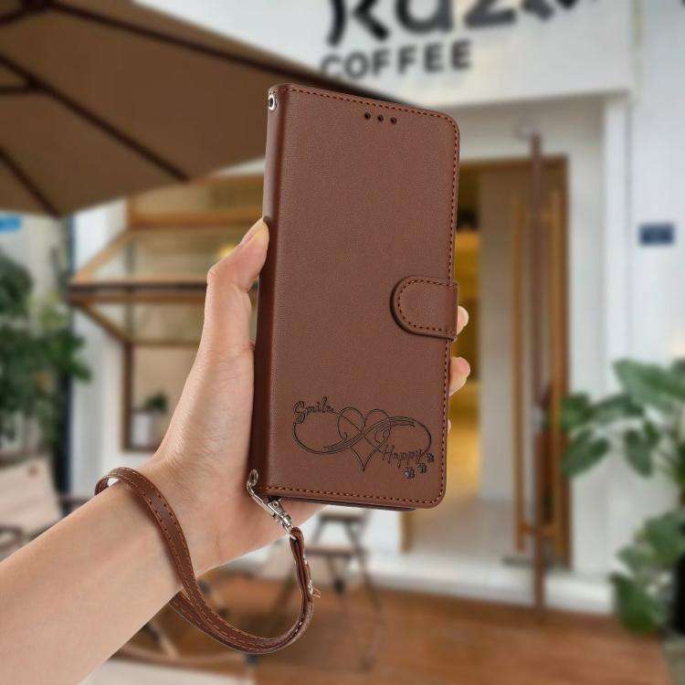 For Blackview Oscal Flat 2 / 2C Happy Heart Pattern Magnetic Closure Vegan Leather Phone Case wit...