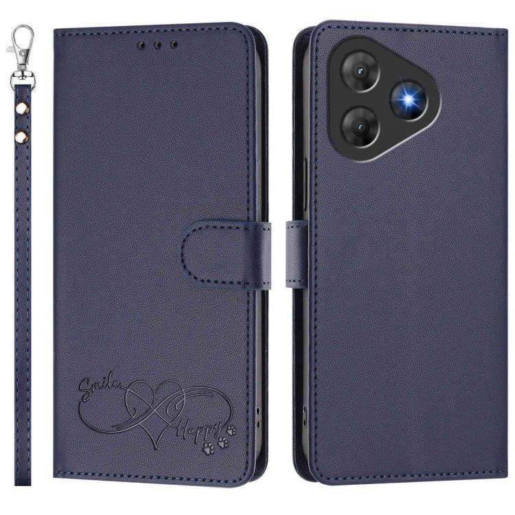 For Blackview Oscal Flat 2 / 2C Happy Heart Pattern Magnetic Closure Vegan Leather Phone Case wit...
