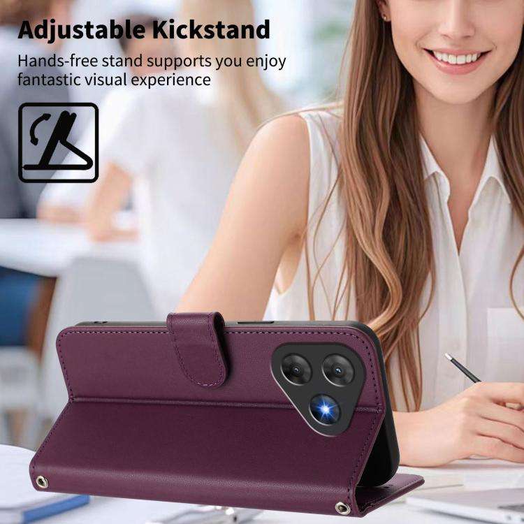 For Blackview Oscal Flat 2 / 2C Happy Heart Pattern Magnetic Closure Vegan Leather Phone Case wit...