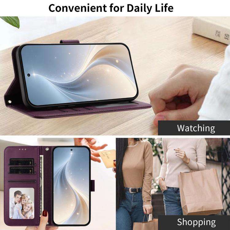 For Blackview Oscal Flat 2 / 2C Happy Heart Pattern Magnetic Closure Vegan Leather Phone Case wit...