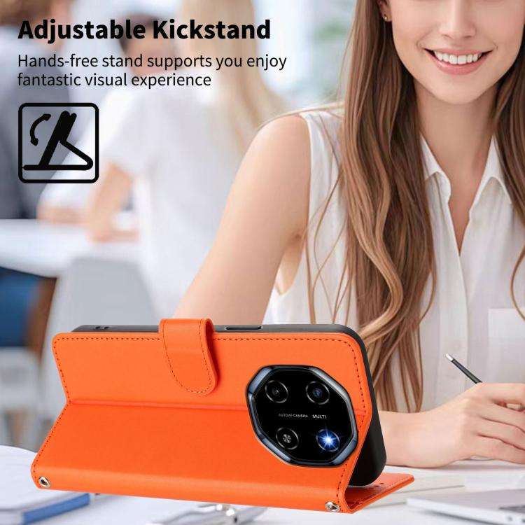 For Blackview SHARK 6 Happy Heart Pattern Magnetic Closure Vegan Leather Phone Case with Wrist St...