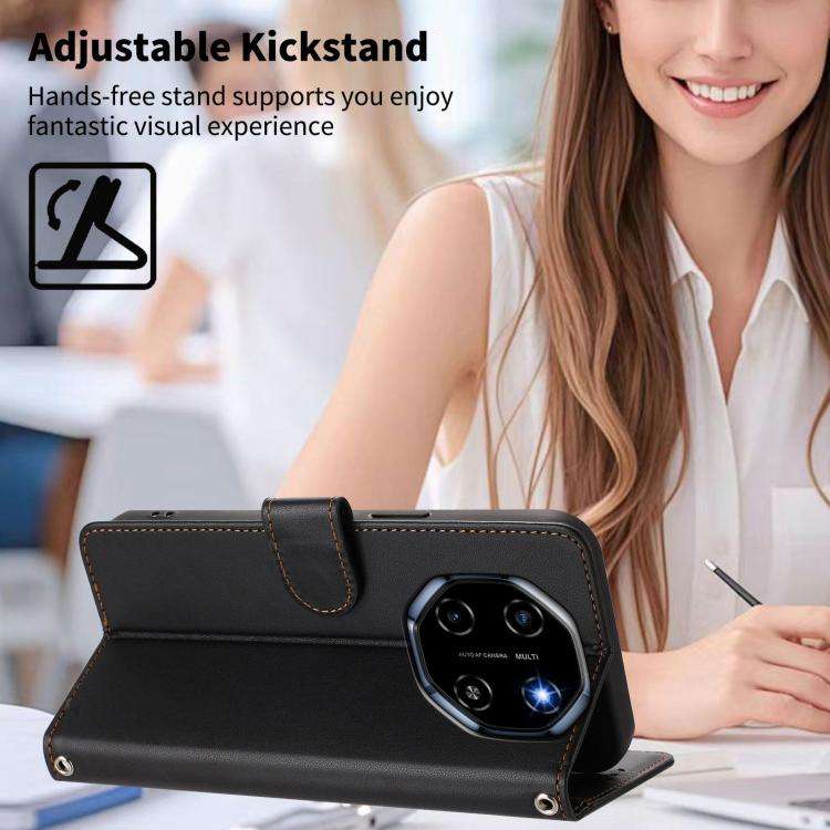 For Blackview SHARK 6 Happy Heart Pattern Magnetic Closure Vegan Leather Phone Case with Wrist St...