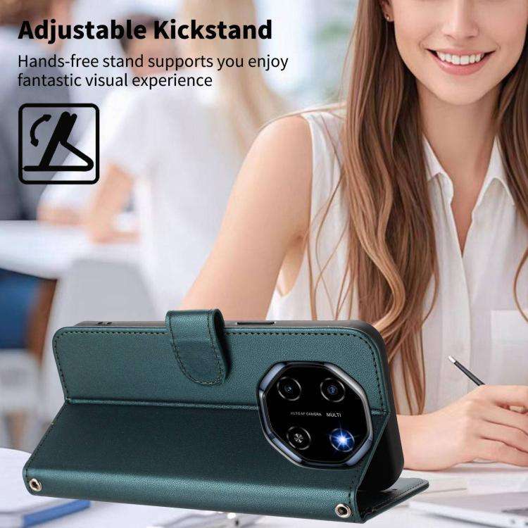 For Blackview SHARK 6 Happy Heart Pattern Magnetic Closure Vegan Leather Phone Case with Wrist St...
