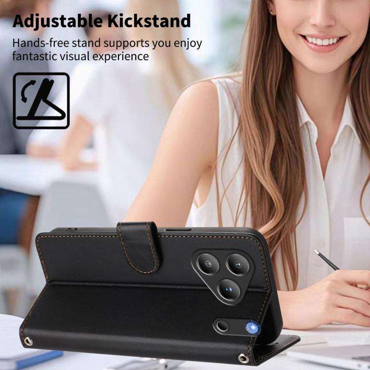 For Blackview WAVE 7C Happy Heart Pattern Magnetic Closure Vegan Leather Phone Case with Wrist St...