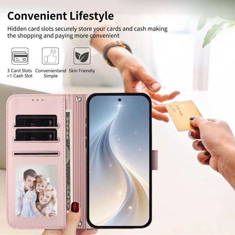 For Blackview WAVE 8C / WAVE 8 Happy Heart Pattern Magnetic Closure Vegan Leather Phone Case with...