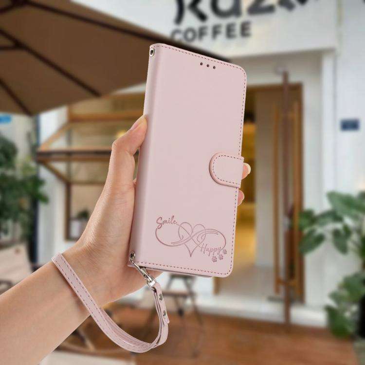 For Blackview WAVE 8C / WAVE 8 Happy Heart Pattern Magnetic Closure Vegan Leather Phone Case with...