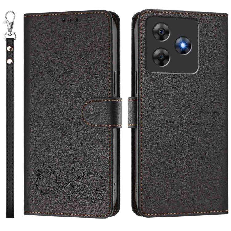 For Blackview WAVE 8C / WAVE 8 Happy Heart Pattern Magnetic Closure Vegan Leather Phone Case with...