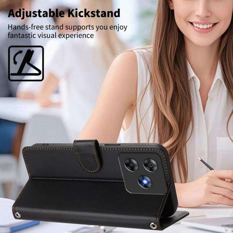 For Blackview WAVE 8C / WAVE 8 Happy Heart Pattern Magnetic Closure Vegan Leather Phone Case with...