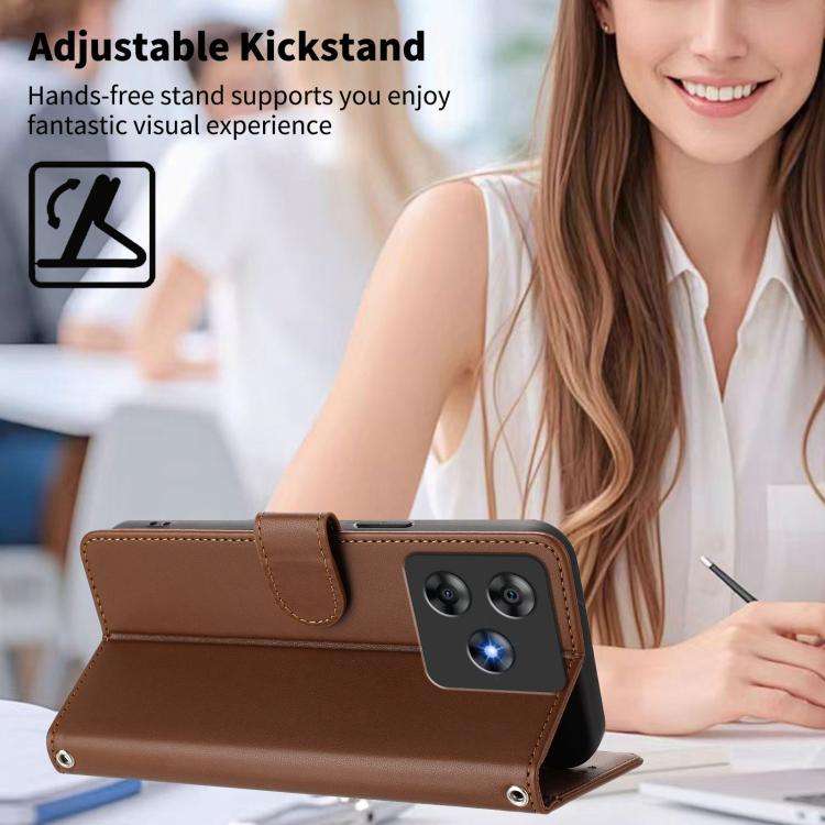 For Blackview WAVE 8C / WAVE 8 Happy Heart Pattern Magnetic Closure Vegan Leather Phone Case with...
