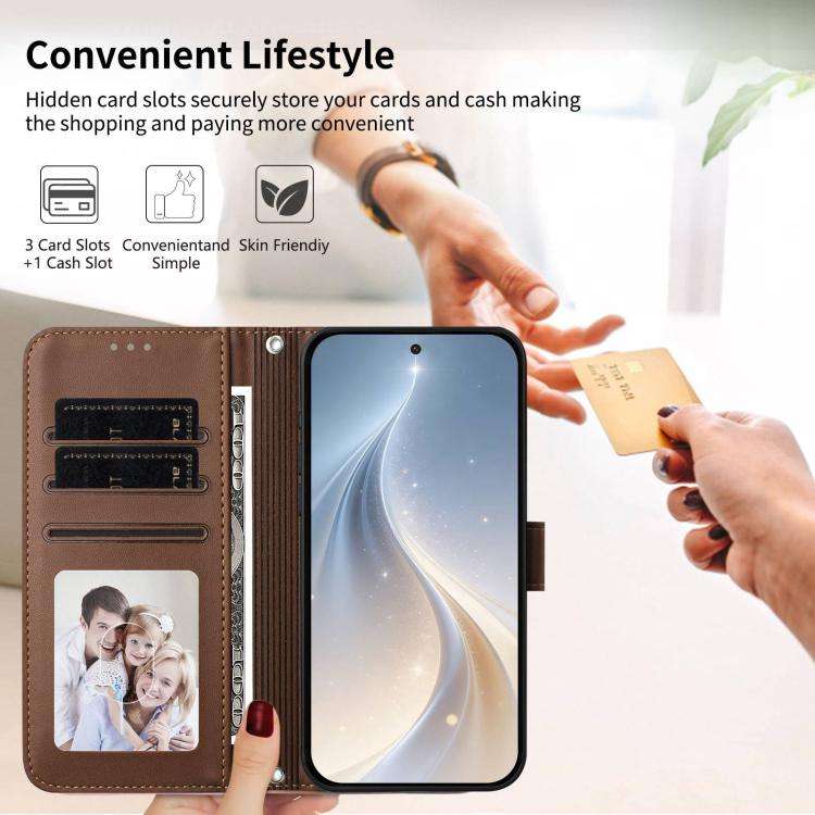For Blackview WAVE 8C / WAVE 8 Happy Heart Pattern Magnetic Closure Vegan Leather Phone Case with...