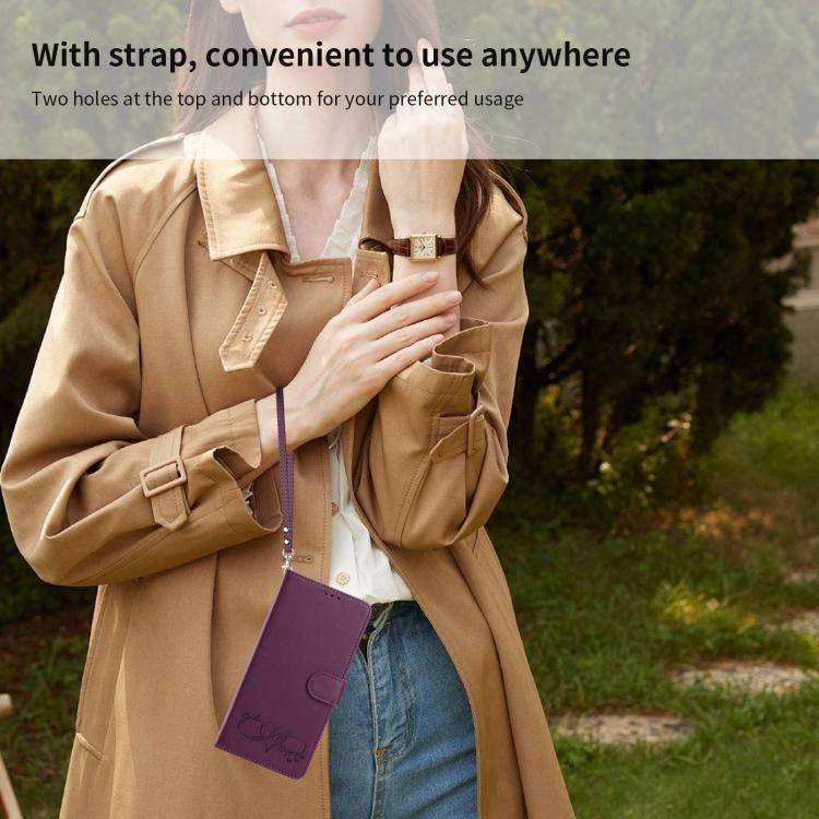 For Blackview WAVE 8C / WAVE 8 Happy Heart Pattern Magnetic Closure Vegan Leather Phone Case with...