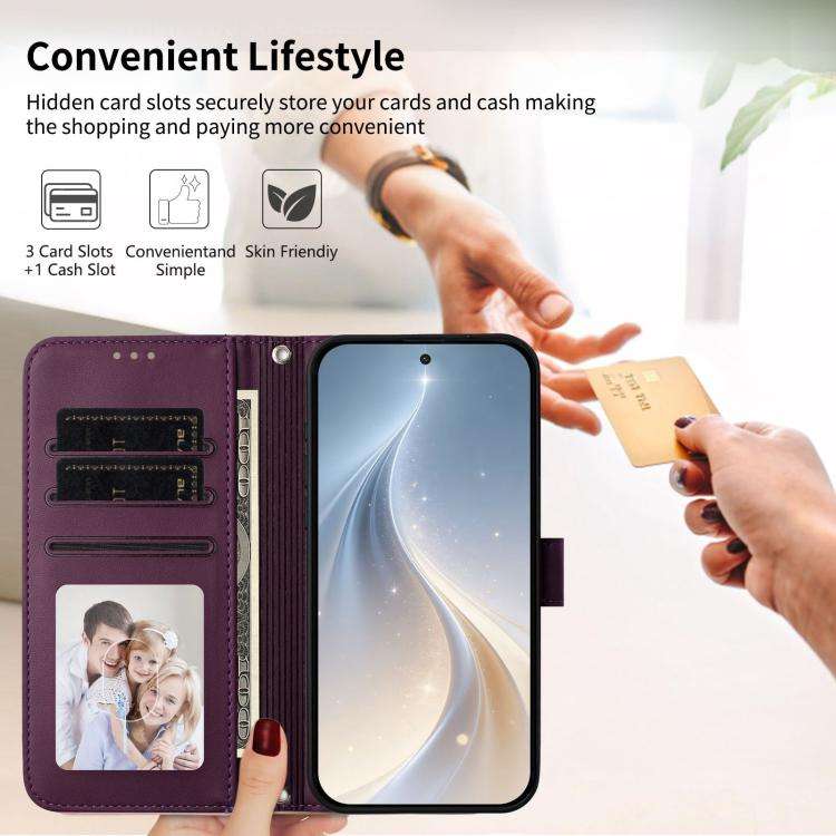 For Blackview WAVE 8C / WAVE 8 Happy Heart Pattern Magnetic Closure Vegan Leather Phone Case with...