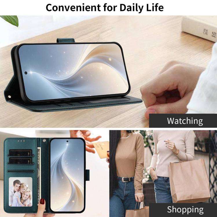 For Blackview WAVE 8C / WAVE 8 Happy Heart Pattern Magnetic Closure Vegan Leather Phone Case with...