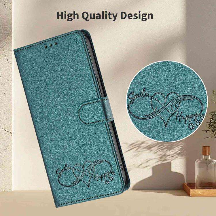 For Blackview WAVE 8C / WAVE 8 Happy Heart Pattern Magnetic Closure Vegan Leather Phone Case with...