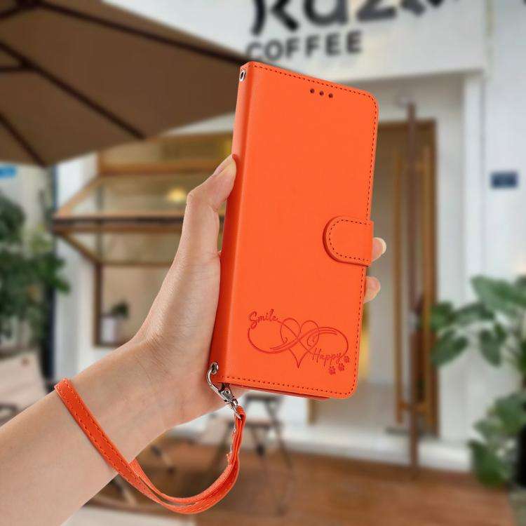 For Blackview WAVE 9C / WAVE 9 Happy Heart Pattern Magnetic Closure Vegan Leather Phone Case with...
