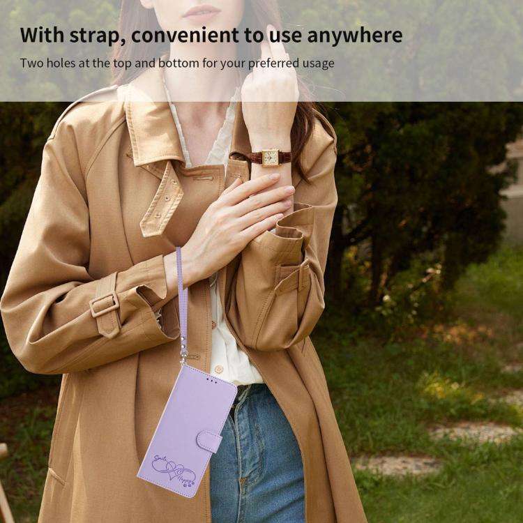 For Blackview WAVE 9C / WAVE 9 Happy Heart Pattern Magnetic Closure Vegan Leather Phone Case with...
