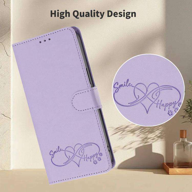 For Blackview WAVE 9C / WAVE 9 Happy Heart Pattern Magnetic Closure Vegan Leather Phone Case with...