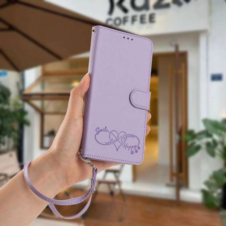 For Blackview WAVE 9C / WAVE 9 Happy Heart Pattern Magnetic Closure Vegan Leather Phone Case with...