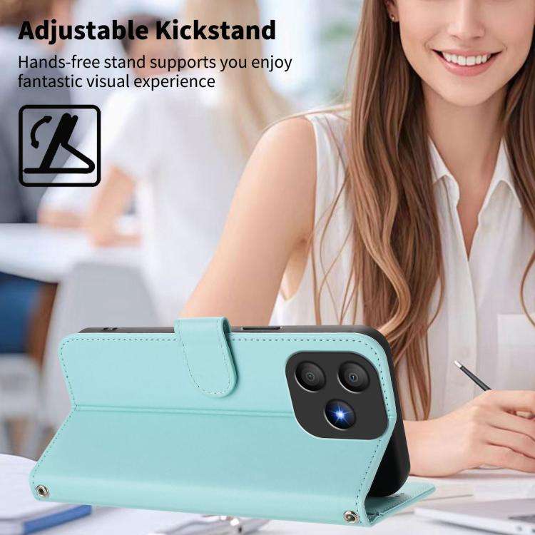 For Blackview WAVE 9C / WAVE 9 Happy Heart Pattern Magnetic Closure Vegan Leather Phone Case with...