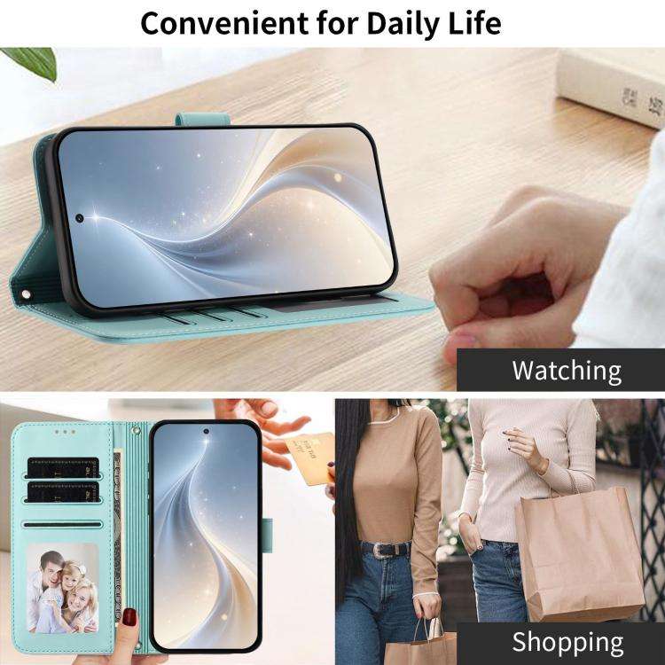 For Blackview WAVE 9C / WAVE 9 Happy Heart Pattern Magnetic Closure Vegan Leather Phone Case with...