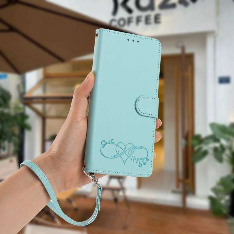 For Blackview WAVE 9C / WAVE 9 Happy Heart Pattern Magnetic Closure Vegan Leather Phone Case with...