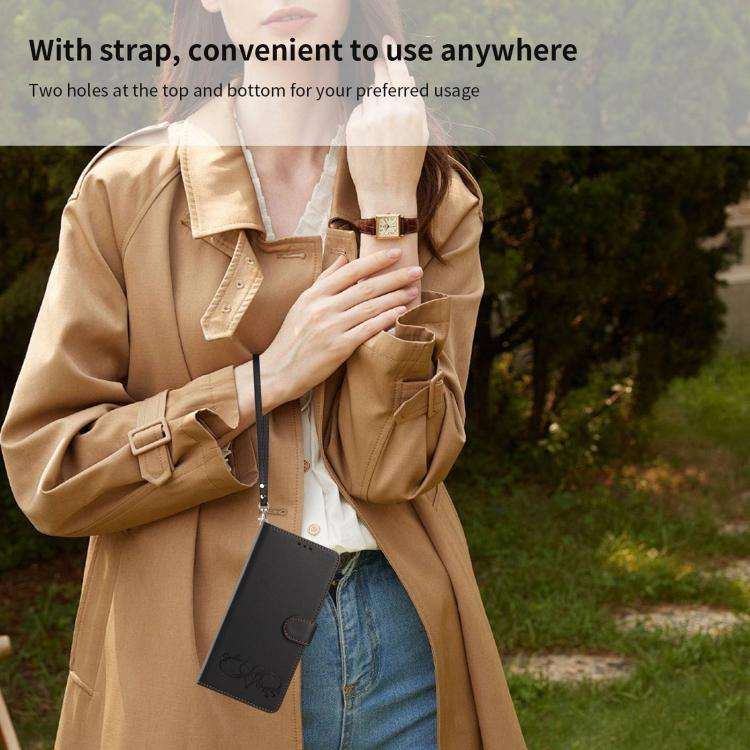 For Blackview WAVE 9C / WAVE 9 Happy Heart Pattern Magnetic Closure Vegan Leather Phone Case with...