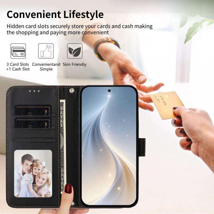 For Blackview WAVE 9C / WAVE 9 Happy Heart Pattern Magnetic Closure Vegan Leather Phone Case with...