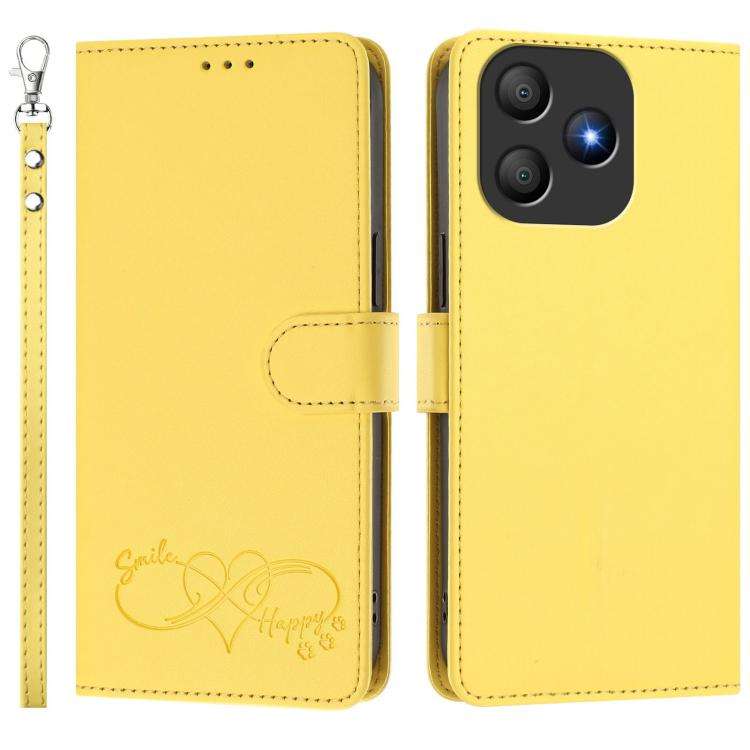 For Blackview WAVE 9C / WAVE 9 Happy Heart Pattern Magnetic Closure Vegan Leather Phone Case with...