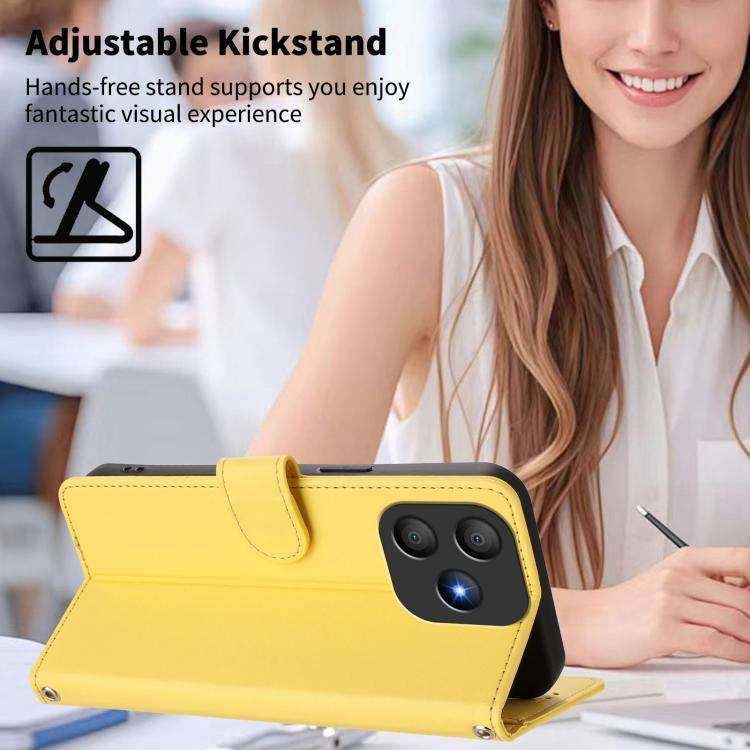 For Blackview WAVE 9C / WAVE 9 Happy Heart Pattern Magnetic Closure Vegan Leather Phone Case with...